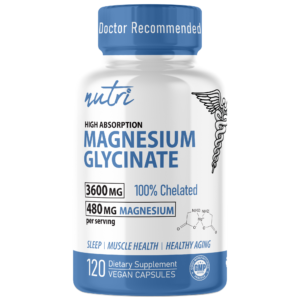 Nutri Magnesium Glycinate (High Absorption) 480 mg – 120 Count